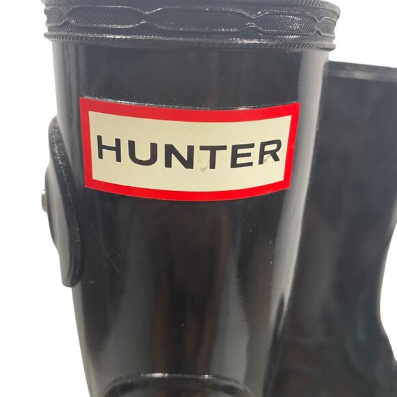 Hunter Women's Original wellies Short Gloss Rain Boots Black NWOT Size 10 - Picture 9 of 12